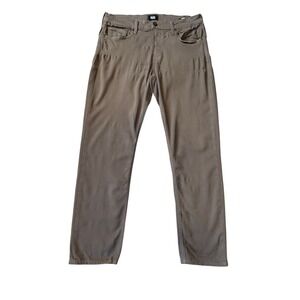 PAIGE Lennox Slim Fit Pants Mens 34 Woodland Brown 5-Pocket Stretch DNM799